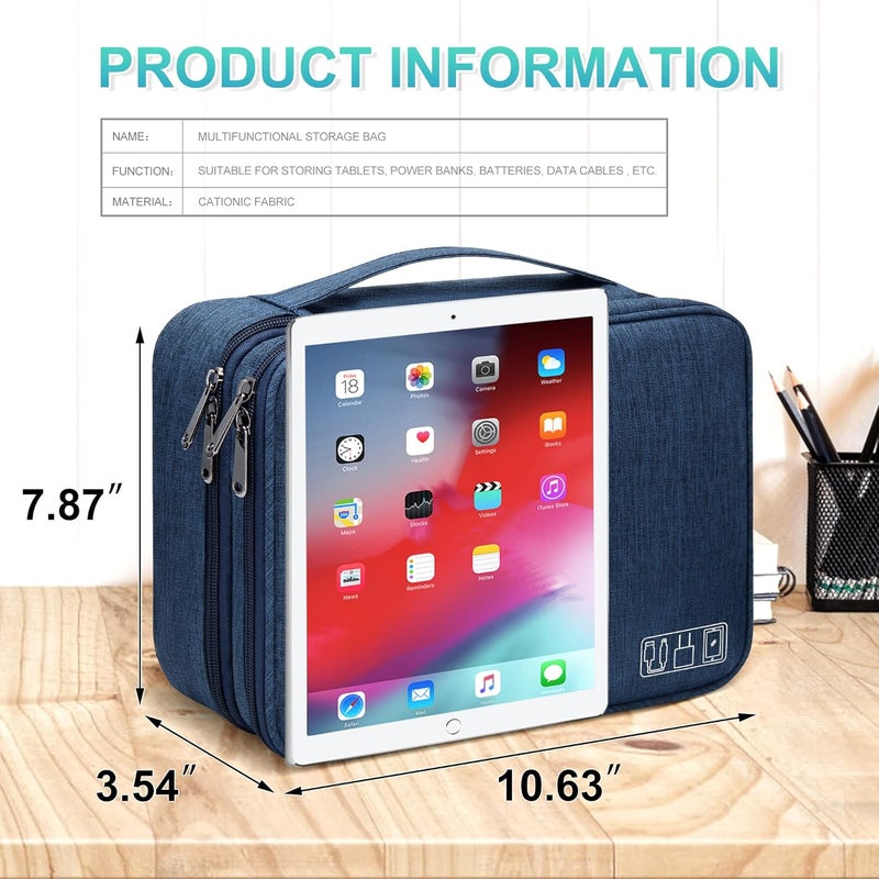 CILLA Electronics Organizer Travel, Travel Cord Organizer Case, Compact Electronics Accessories Bag for Cable, Cord, Charger, Phone - Image 5